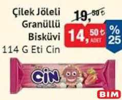 ETİ CİN ÇİLEK JÖLELİ GRANÜLLÜ BİSKÜVİ 114 G